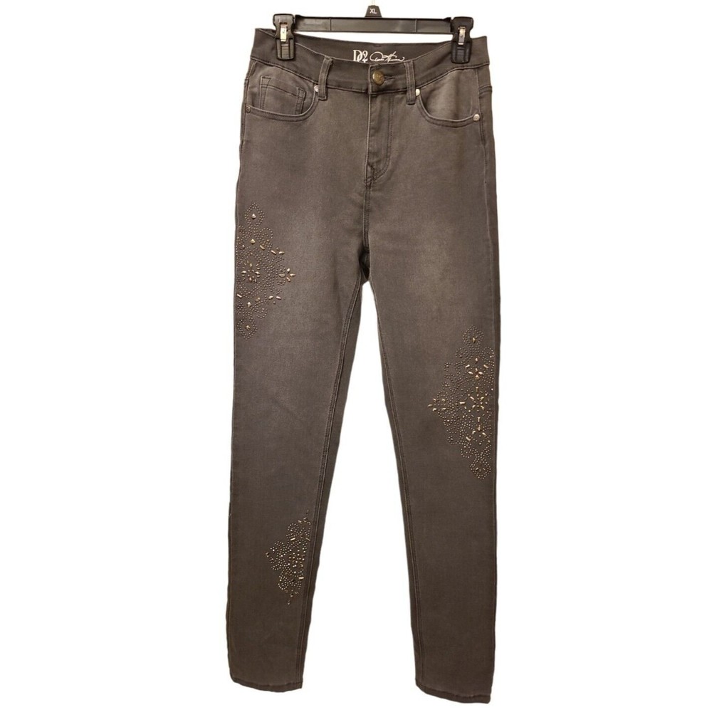 DG2 by Diane Gilman Black Rhinestone Studded Embellished Jeans Size 4T